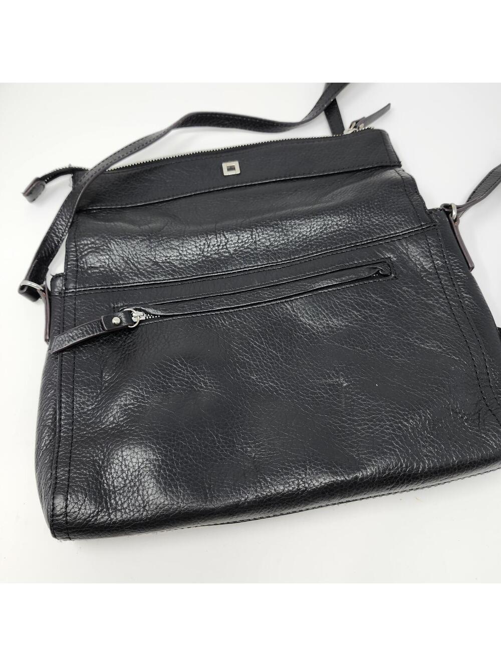 Kate Spade Black Leather Foldover Crossbody Clutch Bag - Picture 3 of 8